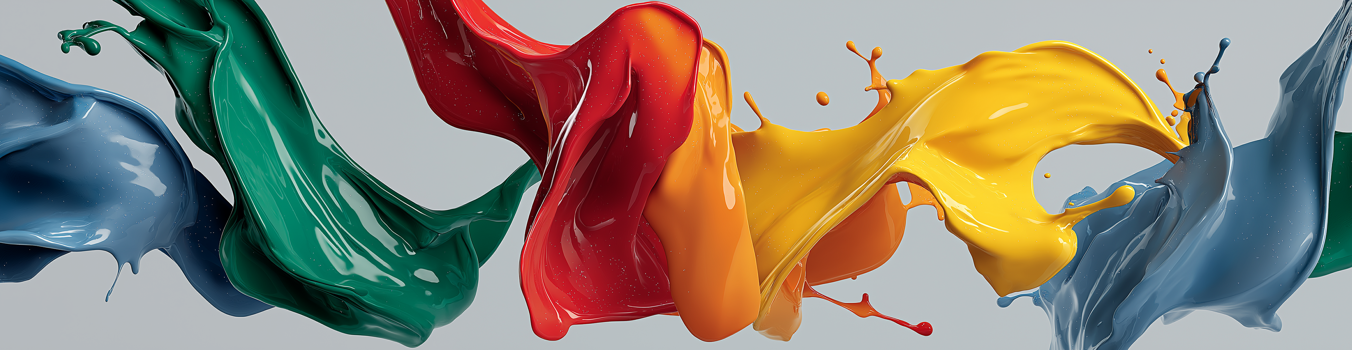 A design of different coloured paints splashed in a pattern