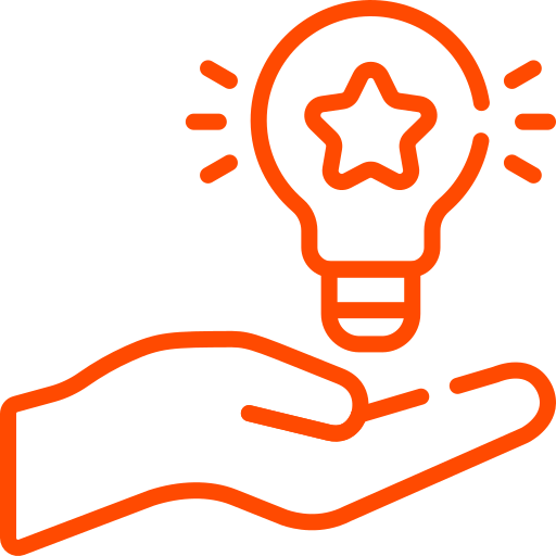 Hand and bulb icon
