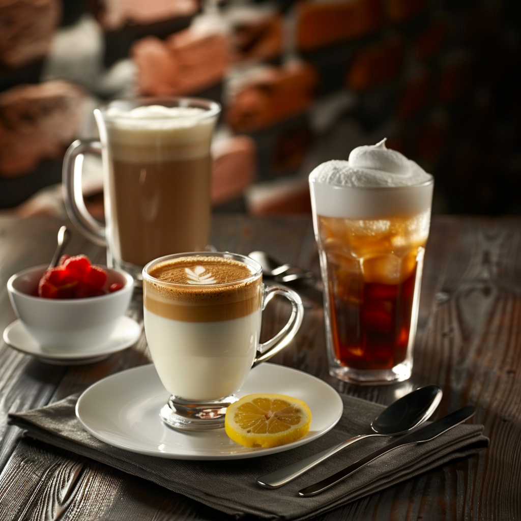 A few beverages displayed on a table, made using Chemanex PLC ingredients